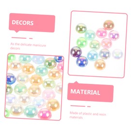 Hohopeti 200pcs Flat Back Imitation Beads for Nail Art Crafting and Jewelry Decoration Half for Photo Pendants Weddings and Making