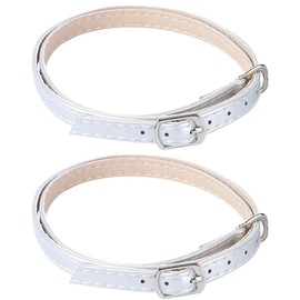 Healvian High Heel Shoelace Straps - Pu Faux Leather Anti-Drop Cross Ankle Straps for Women,Silver Shoe Laces for Heels,Detachable and Elegant Shoe Accessories