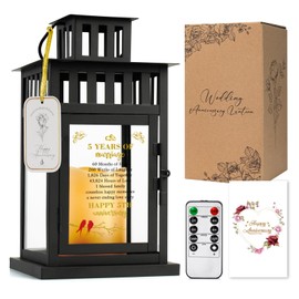 HN HAIINAA 5th Anniversary Lantern - Wedding Gifts for Couple, Parents, Grandparents - Happy Anniversary Decoration
