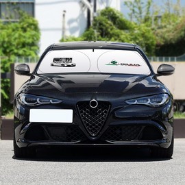 Custom Fit Windshield Sun Shade Compatible for Alfa Romeo Giulia 2017-Present Accessories Sunshade Foldable Sun Visor Protector Blocks UV Rays Keep Your Car Cooler
