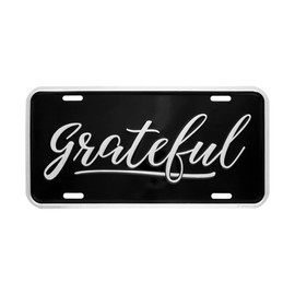 License Plate | Universal Car License Plate-Auto Tag Rust-Proof, Weather-Proof | Durable, Heavy Gauge Embossed Aluminum Enamel Finish Made in The USA (Grateful) Deluxe License Plate