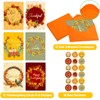 Thanksgiving Cards with Envelopes Gold Foil Fall Wreath Greeting Cards