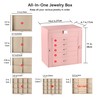 Frebeauty Large Jewelry Box,6-Tier PU Leather Jewelry Organizer,Multi-functional Storage Case