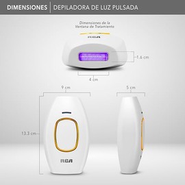Depiladora Profesional RCA de Luz Pulsada, 300 K Disparos sin dolor, Unisex, Elimina Vello Facial, Corporal, Axilas, Piernas, Bikini Brazos, 5...     