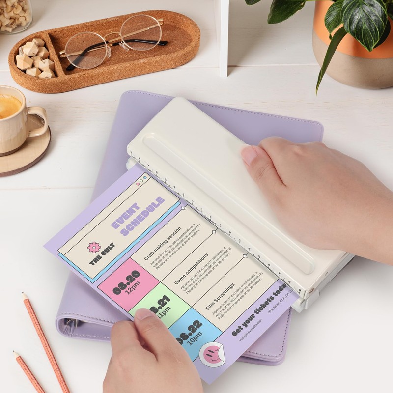 Metal Adjustable 6 Hole Punch for A5 A6 A7 Binders/Planners,
