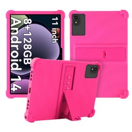 Case for ApoloSign EP1095T Tablet 11 inch,Soft Silicone Protector Cover,Kids Friendly,Adjustable Stand Tablet Cover,4 Corners Thicken Shockproof,Pink
