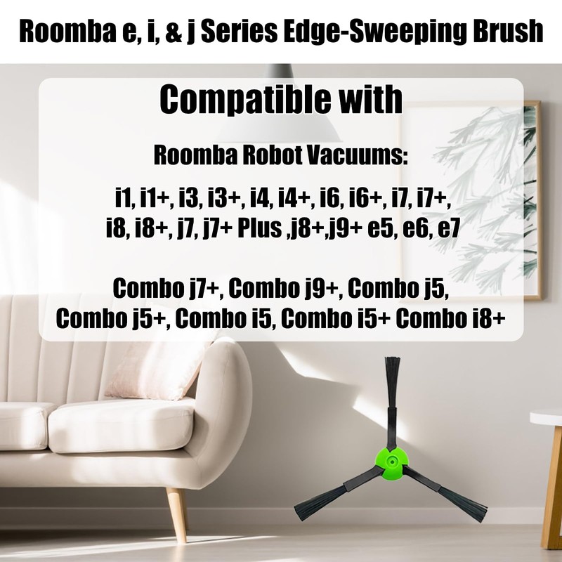 12 pack Replacement edge sweeping brush for iRobot Roomba e,