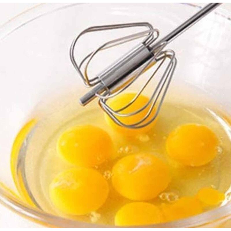 Semi-Automatic Egg Whisk Beater - Stainless Steel Wire Whisk Hand