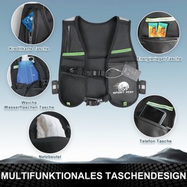 Men's Running Vest – Test Angel Certified Lightweight & Breathable Running Vest Women with 1.5 Hydration Bladder, Running Backpack Men with Multiple Pockets and Adjustable Strap for Racing