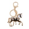 [No brand goods] Black Rhinestone Crystal Horse Pendant Key Ring