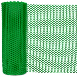 Green Plastic Chicken Wire Mesh- 16in x 40ft Plastic Chicken Wire for Floral Arrangements, Poultry, Animal Barrier, Gardening