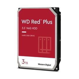 Western Digital 3TB WD Red Plus NAS Internal Hard Drive HDD - 5400 RPM, SATA 6 Gb/s, CMR, 64 MB Cache, 3.5" - WD30EFRX