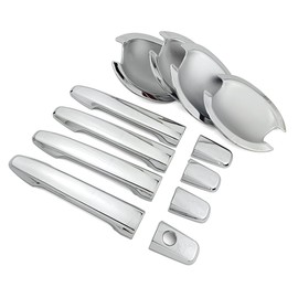 Dakitita Chrome Exterior Door Handle Cover Trim and Door Bowl Cap for Mitsubishi Outlander 2007-2020 Lancer 2008-2017 RVR ASX Outlander Sport 2011-2021 Accessories Decor (No Smart Key Holes)