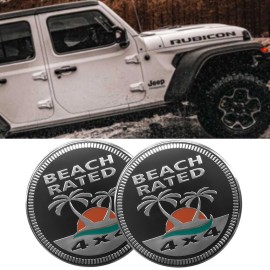 Unbranded 2x 3D Metal Beach Rated 4X4 Fender Badge Off Road Automotive Emblem
