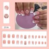 24Pcs Glossy White Press on Nails Square Short Full Cover