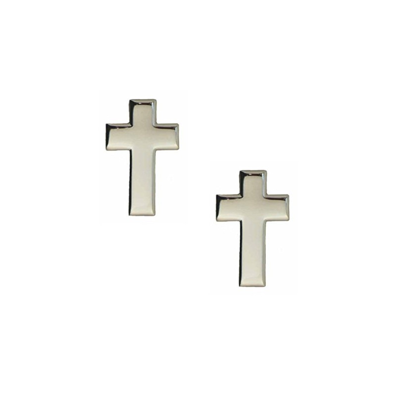 US ARMY Chaplain Silver Cross Pin Pair