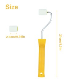 Mini Paint Roller Set 1 Plastic Handle and 4 Brush Heads Paint Roller Bracket Small for Repairing Edges or Corners