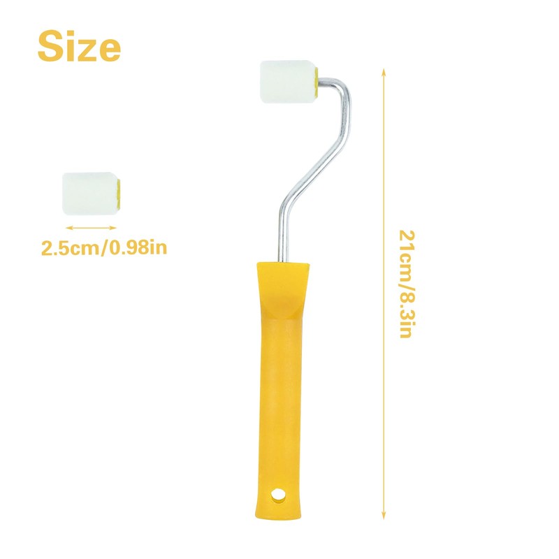 Mini Paint Roller Set 1 Plastic Handle and 4 Brush