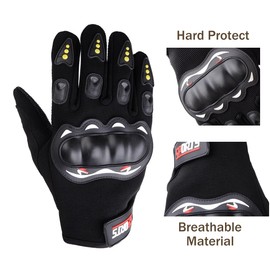 Lozadia Winter Black Gloves Men, Thermal Gloves with Elastic Cuff Running Driving Cycling Climbing Hiking Fishing Black (Hard Protect Full)