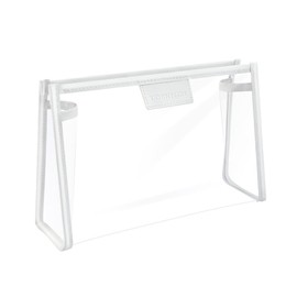 ROWNYEON Waterproof Toiletry Organizer Train Case, CLear Travel Makeup Bag for Women，Transparent Cosmetic Bag，Portable Makeup Case Organizer (White)