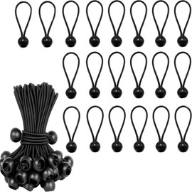 20 Pcs Black Tarpaulin Bungees Balls for Banner, Tarp, Pavilions, Tents, Bungee Hooks, Holder, Flag Poles
