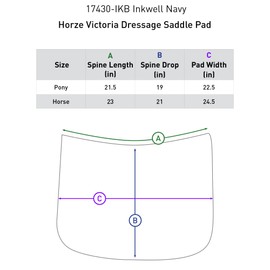 HORZE Victoria Dressage Saddle Pad - Inkwell Navy - Horse