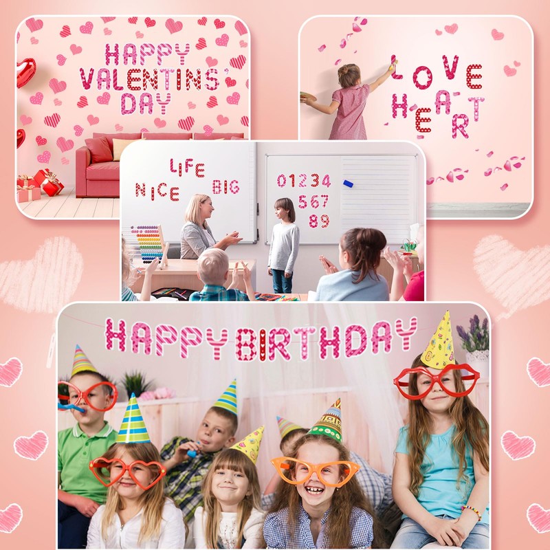 Faccito 176 Pcs Valentine's Day Bulletin Board Decorations Letters Alphabet