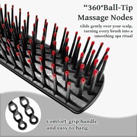 FufuHalo 100 Pack Bulk Hair Brushes for Homeless,Individually Wrapped Detangling Hair Brushes for Curly Hair,Disposable Black Hair Brush Bulk Suitable for Homeless,Charity Donation,Hotel,Shelter,Home