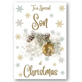 Second Ave Son Christmas Gold Bauble Xmas Holiday Festive Greetings Card
