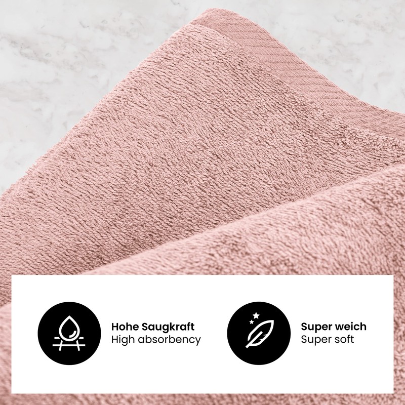 Pack of 4 Terry Towel Hand Towels, 50 x 100