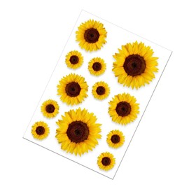 Sunflower Car Sticker Decal, Groovy Vinyl Truck Window Bumper Self-Adhesive Decal, Retro Hippie Style Auto Sticker Decoration Accessory for Mirror, Skateboard, Laptop, and Wall (Chrysanthemum)