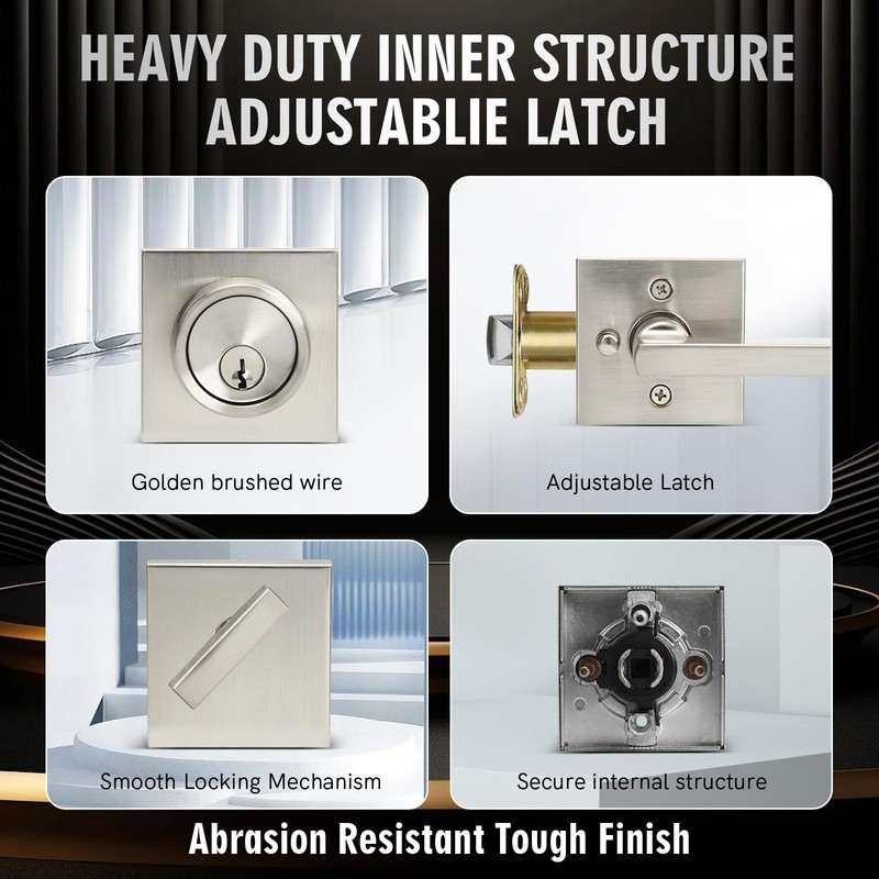 Exterior Door Lock Set with Deadbolt, Front Door Handle Set