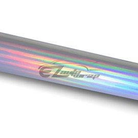4"x8" (10cmx20cm) Sample Silver Holographic Rainbow Neo Chrome Vinyl Wrap Sticker Decal Film Sheet Free Tool Kit