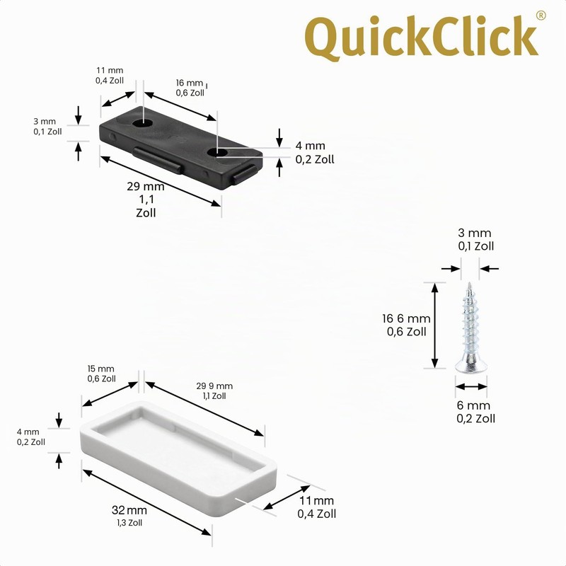 Wagner QuickClick Plastic Gliders Chair Glides Set of 4 for