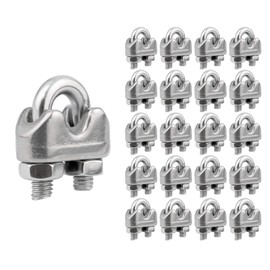 BNYZWOT 1/16 Inch M2 Stainless Steel Wire Rope Cable Clip Clamp Pack of 20