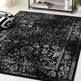 SAFAVIEH Adirondack Collection Area Rug - 8' x 10', Black & Ivory, Oriental Distressed Design, Non-Shedding & Easy Care, Ideal for High Traffic Areas in Living Room, Bedroom (ADR109Z)