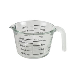 Farberware 2-Cup Borosilicate Glass Wet and Dry Measuring Cup with Oversized Measurements, Clear
