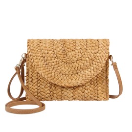 7VSTOHS Straw Clutch Bag Women Summer Clutch Woven Handbags, khaki, Fashionable