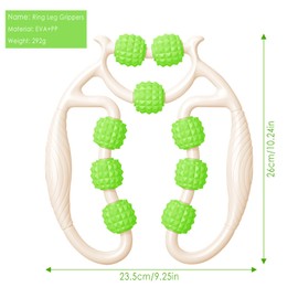 Taozoey Massage Roller, Massage Roller, Leg Massager, Cellulite Deep Tissue Massage Arm, Massage Roller with Handle Leg, Massage Roller (White + Green + B)