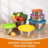 Refein Mixing Bowls with Lids 6 Piece, Stainless Steel Nesting