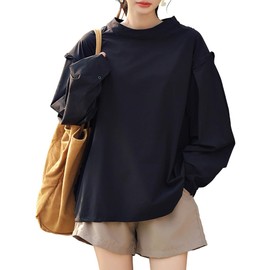 Teddy rashguard 031 Women's Long Sleeve Show Pan, Amphibious, No Hood, UPF50+, Cool, Thin,, black/beige