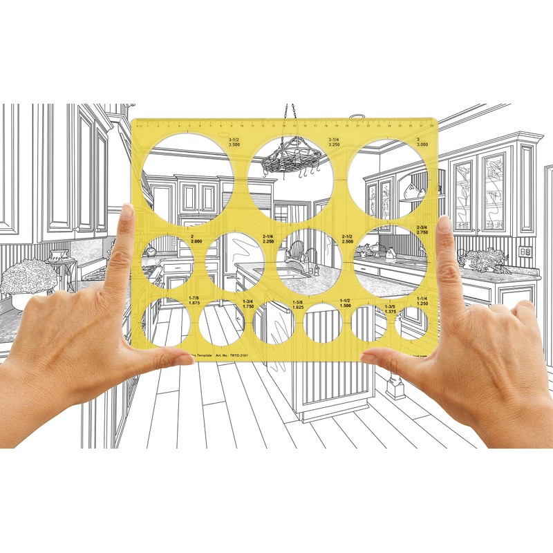 Traceease Multi-Pattern Geometry Template Drafting Tools with Ruler Geometric Rulers