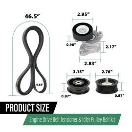 LQI Engine Drive Belt Tensioner & Idler Pulley Serpentine Belt Compatible with Benz GL450 GLK350 ML350 S550 SL550 SLK350 C280 E350 2006-2011 Black 2722021419, 6PK2404, 2722000270, 2722021019