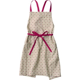 Rep Polka Apron, Beige, 28.7 x 33.1 inches (73 x 84 cm)