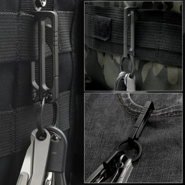 KCFEV Black Titanium Belt Key Holder Heavy Duty Quick Release Keychain Clip with Key Ring