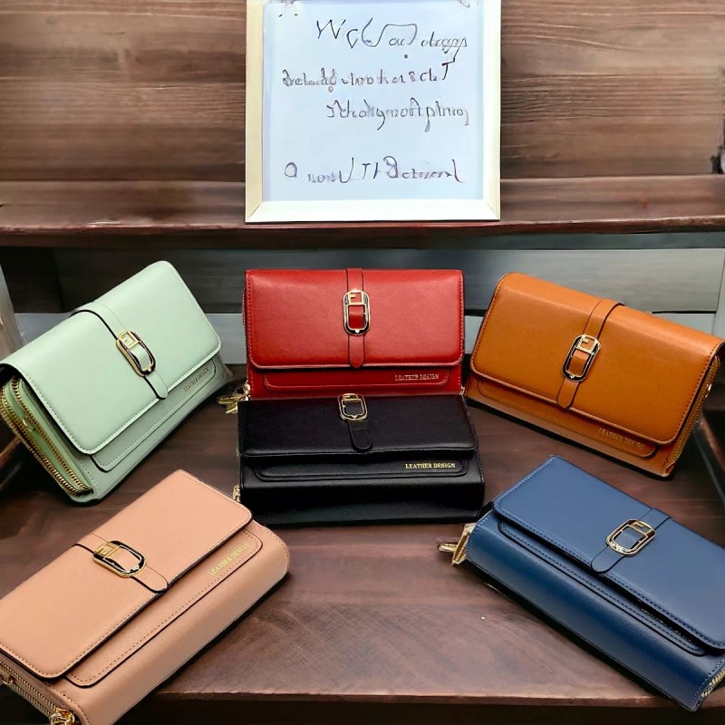 A4F-SOLUTIONS Cartera Dama Porta Celular Bolsa Ajustable 2 Cierres