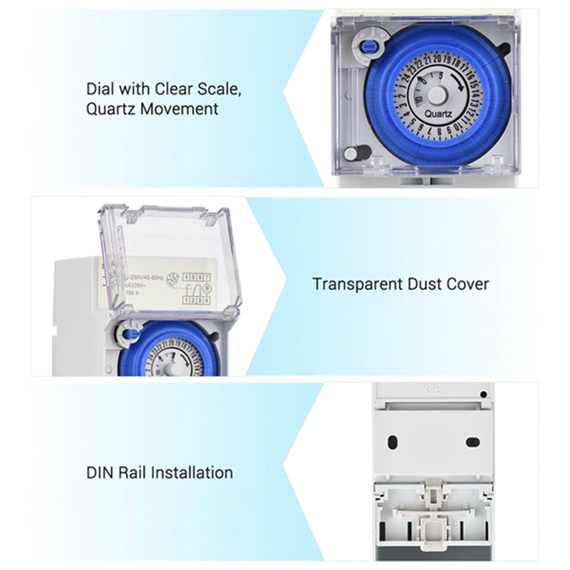 Mechanical 24 Hours Timer Switch AC 110-230V 30 Minutes Interval