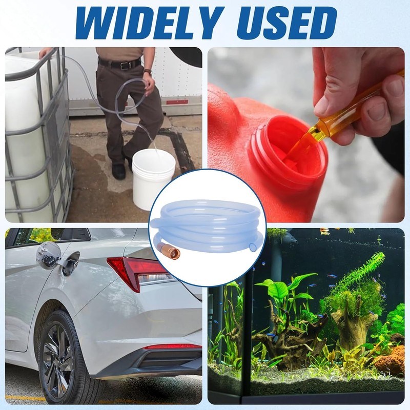 Wadoy Gas Siphon Hose Pump, Shaker Siphon for Gasoline/Fuel/Water Transfer,