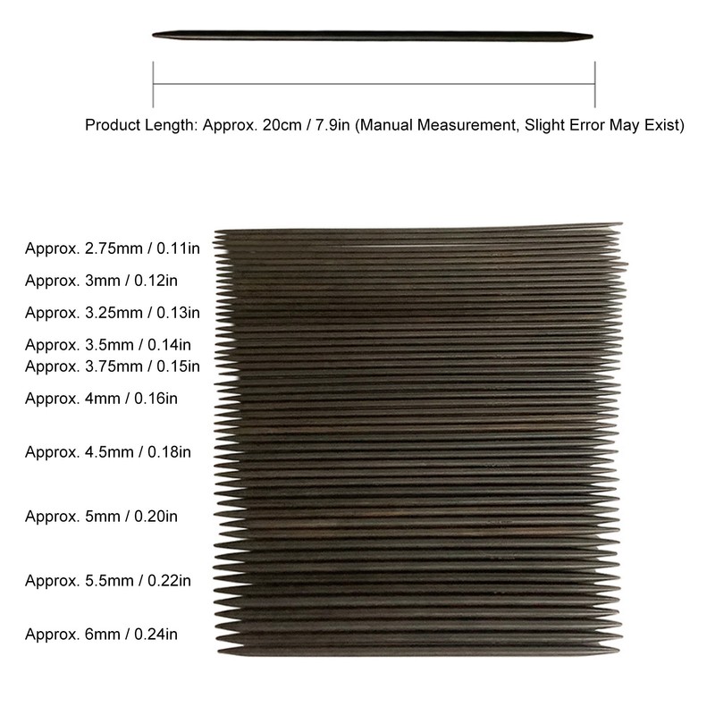 50Pcs Wood Knitting Needle Double Pointed Finely Polished Smoothing Knitting
