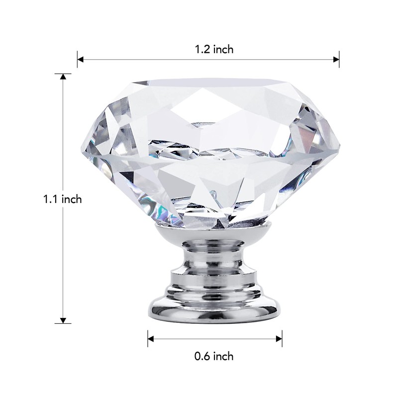 Ravinte 25 Pack Crystal Drawer Knobs - Glass Cabinet Knobs,